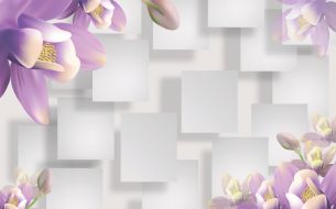 Фотообои Сиренивые цветы 3d стереоскопическое изображение