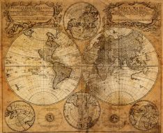 Фреска Карта мира под старину