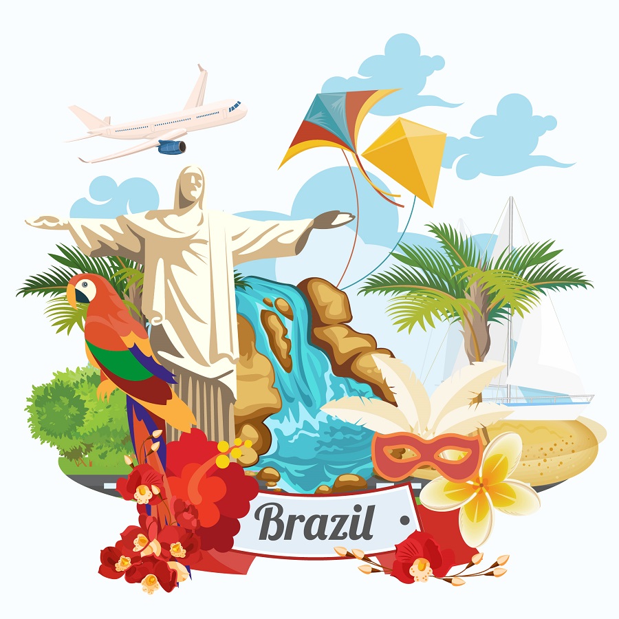 Картина на холсте Основные символы Бразилии, арт hd2335901