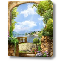 Картина Арка и терраса с видом моря
