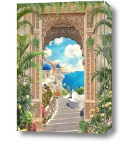 Картина Лестница и арка с видом на море