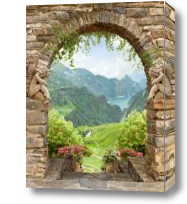 Картина арка с видом на горы