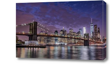 Картина Бруклинский мост под вечерним небом