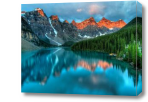 Картина горный пейзаж и озеро