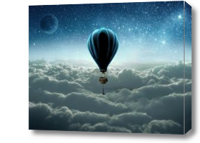 Картина Воздушный шар над облаками